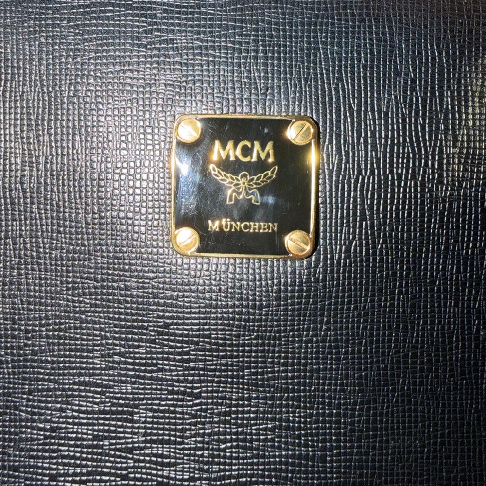 MCM Black Leather Top-Handle Satchel - Picture 4 of 8